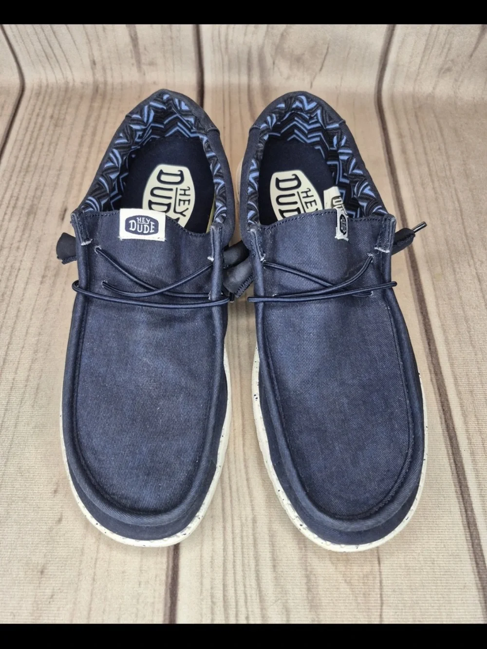 Hey Dude Men's Size 8 Wally Canvas Navy Casual Slip-On Comfort Shoes